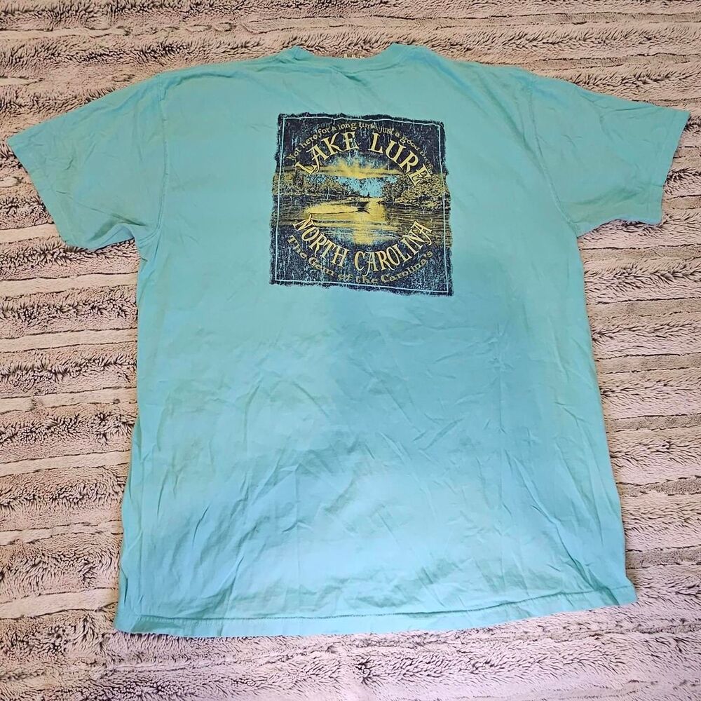 Comfort-colors Men's Blue and Green T-shirt